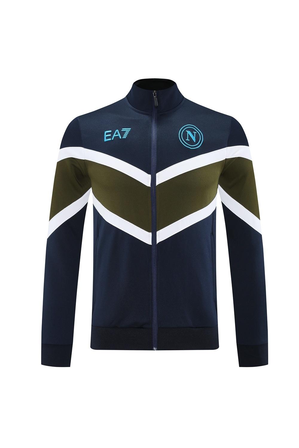 26/27 نابولي أزرق داكن  طقم رياضي مع سترة بسحاب كامل + بنطال طويل