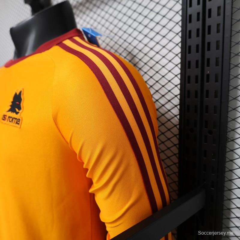 قميص لاعب طويل الأكمام من الإصدار الخاص باللون البرتقالي، طراز 2026، من AS Roma وAdidas Originals