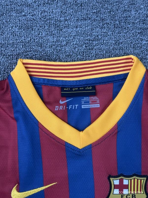 قميص فريق برشلونة الرئيسي للأطفال مقاس 13/14 بطراز ريترو