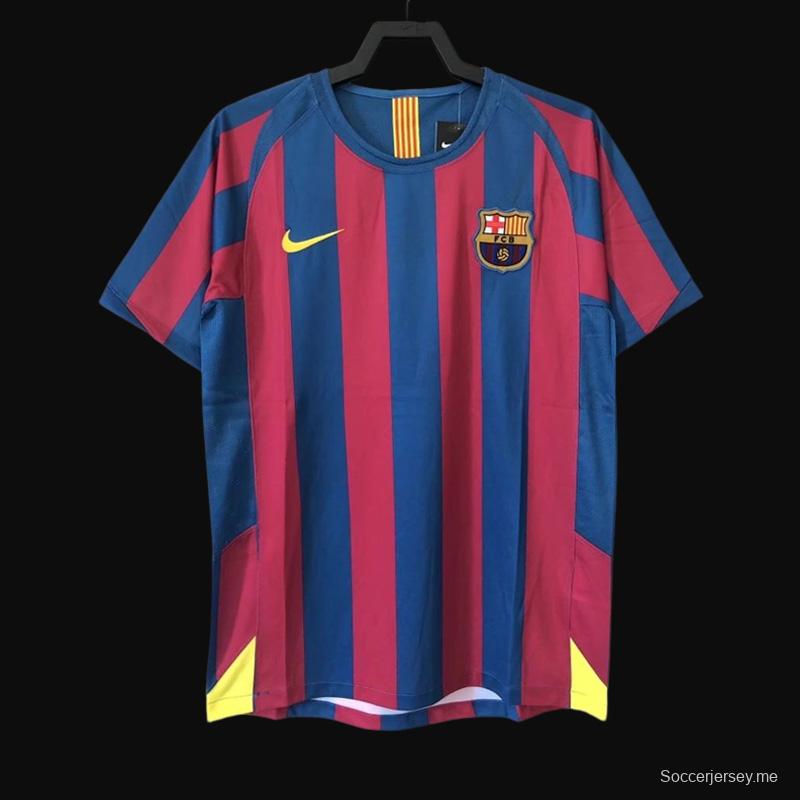 قميص كرة قدم ريترو 05/06 برشلونة نسخة الدوري الاسباني القديم

