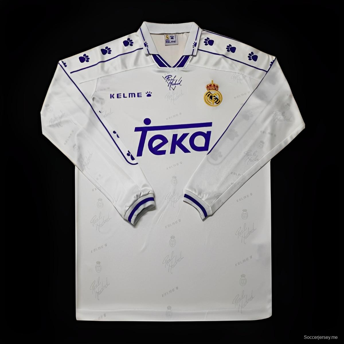 قميص ريترو 95/96 ريال مدريد بأكمام طويلة الأكمام ريترو 95/96
