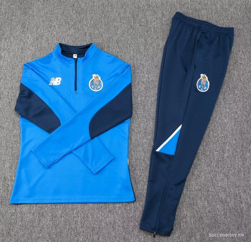 24/25 جاكيت بورتو أزرق نصف سحاب أزرق+بنطلون طويل
