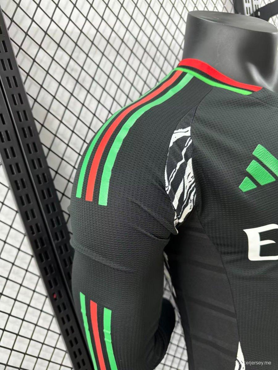 نسخة اللاعب 24/25 قميص بأكمام طويلة أكمام طويلة أسود من أرسنال 24/25
