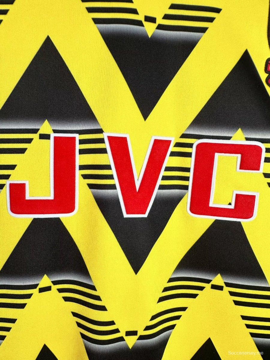 قميص ريترو 91/93 أرسنال ذهاباً وإياباً بأكمام طويلة صفراء اللون