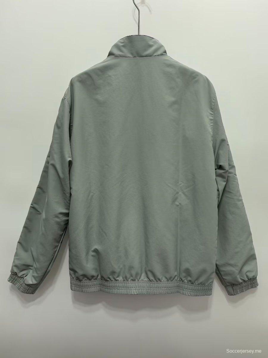 2025 فرنسا 2025 سترة واقية من الرياح عكسية باللون الأزرق/الرمادي