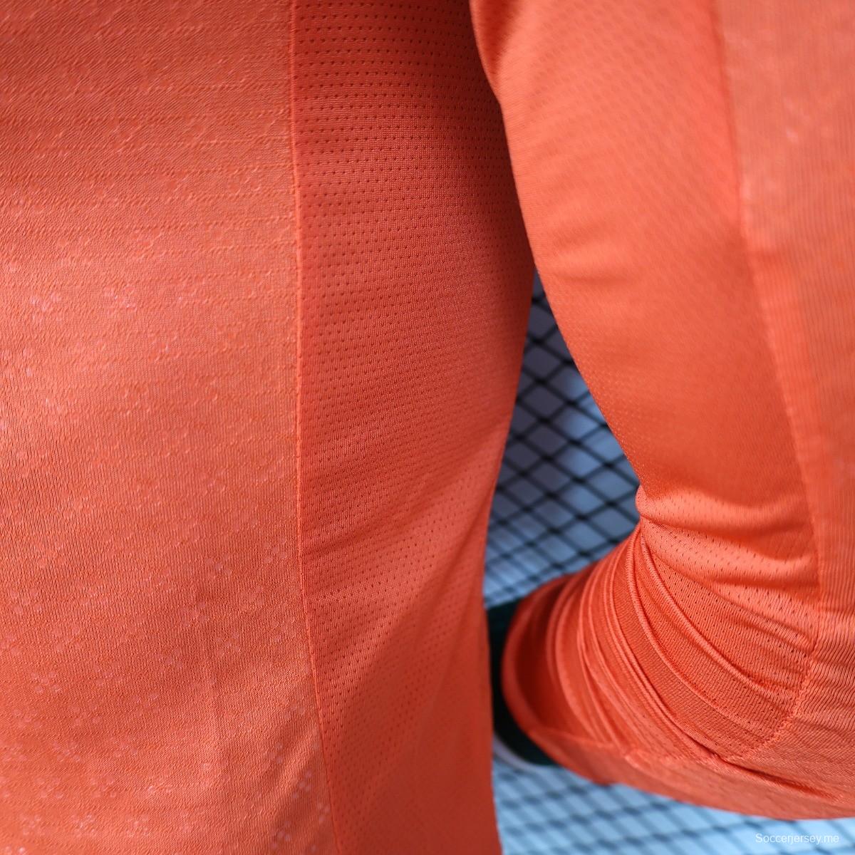 نسخة اللاعب 2024 قميص بأكمام طويلة الأكمام للبرتغال على أرضه