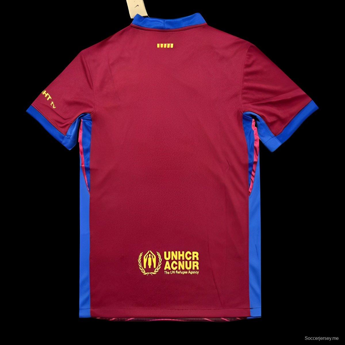 25/26 قميص نادي برشلونة باللون العنابي مع قميص بنمط موجة صوتية دائرية