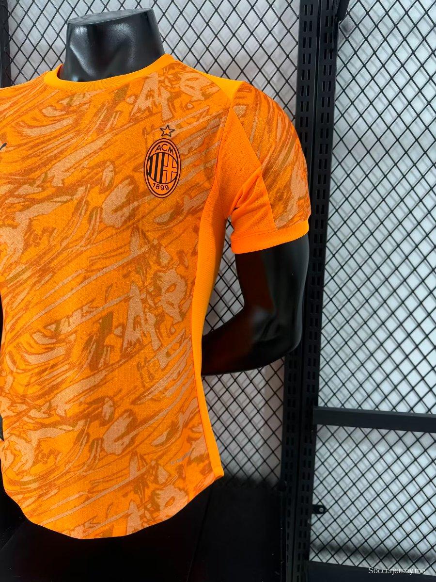 إصدار اللاعب 25/26 قميص ميلان برتقالي اللون البرتقالي
