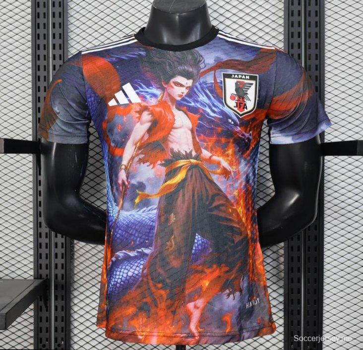 إصدار اللاعب 2025 قميص ياباني بنفسجي مع قميص أنمي نازاي جرافيك