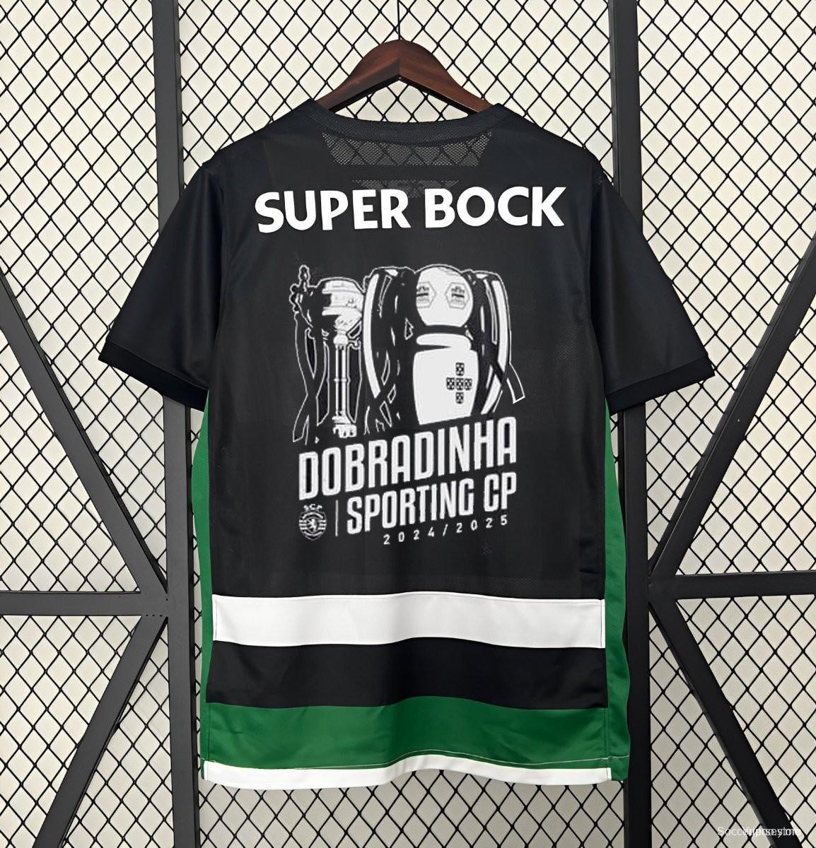 24/25 قميص فريق سبورتينج لشبونة مع طباعة 2 بطل بطل بطل