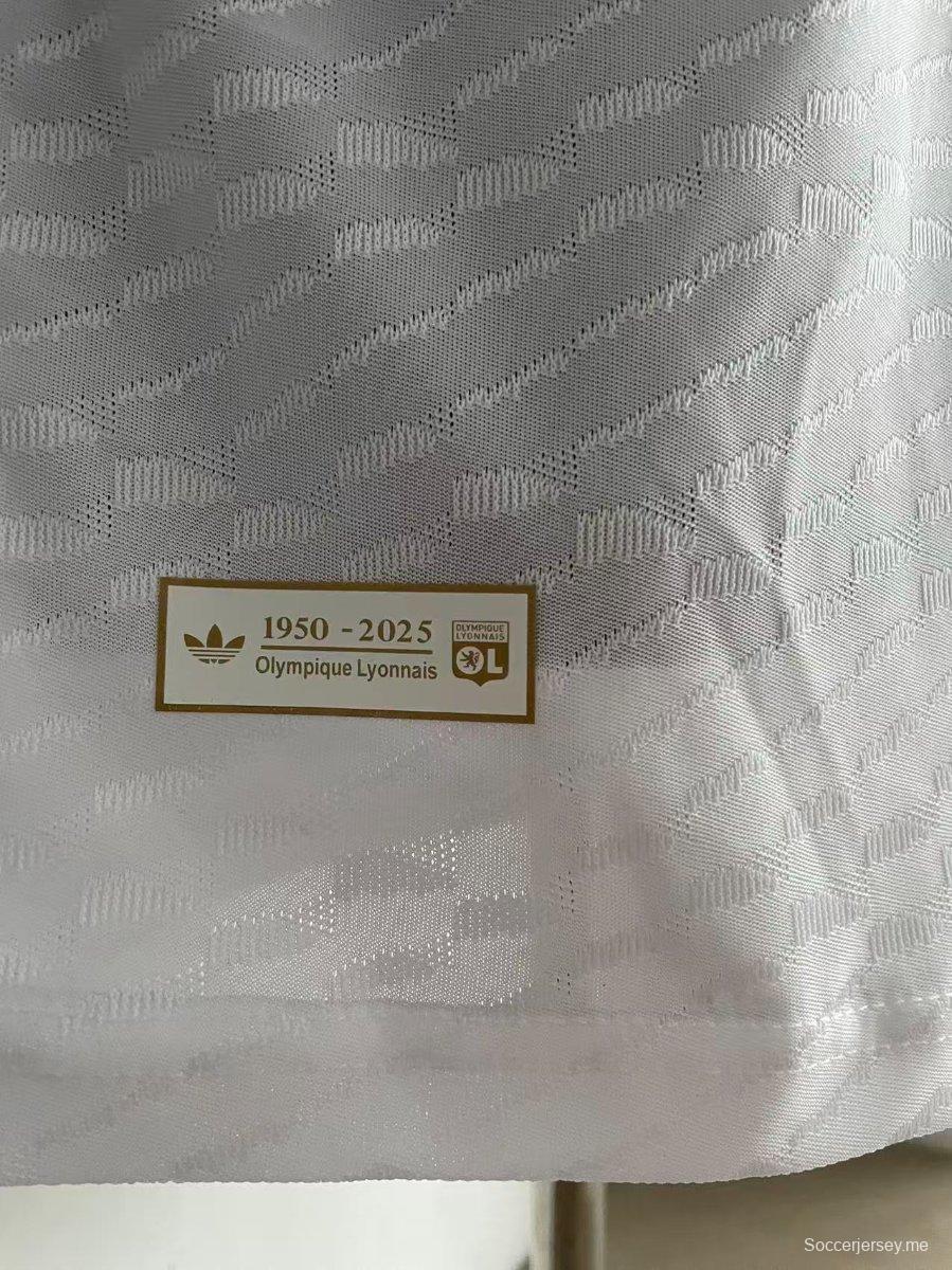 نسخة اللاعب 25/26 قميص الذكرى السنوية لأولمبيك ليون 25/26 أولمبيك ليون الأبيض