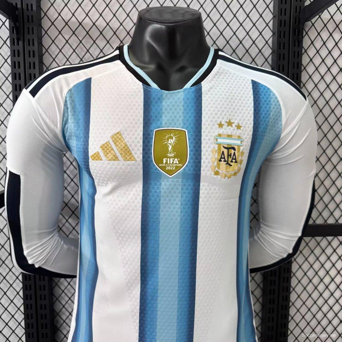 نسخة اللاعب 2026 قميص منتخب الأرجنتين بأكمام طويلة الأكمام للبيت الأبيض