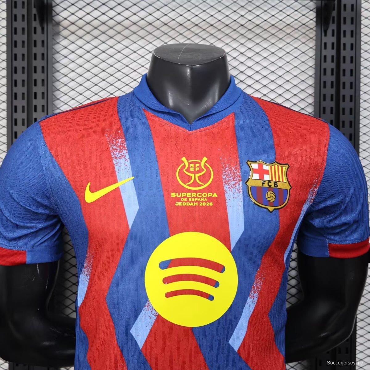 قميص برشلونة الرابع إصدار اللاعب 25/26 مع راعي كأس السوبر