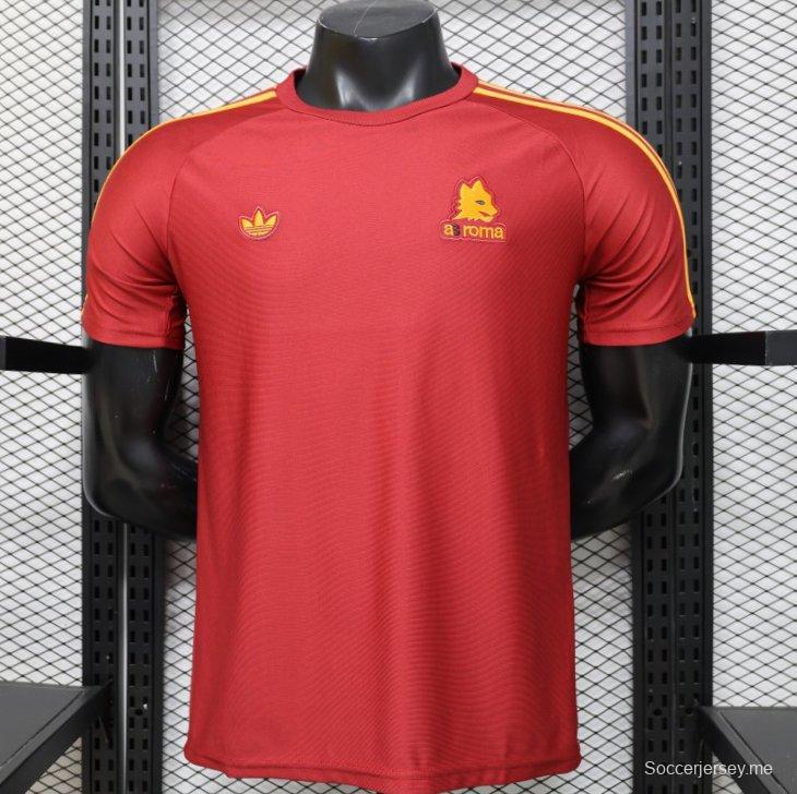 قميص اللاعب الإصدار 2026، AS Roma × Adidas Originals، قميص المنزل باللون الأحمر الداكن الكلاسيكي