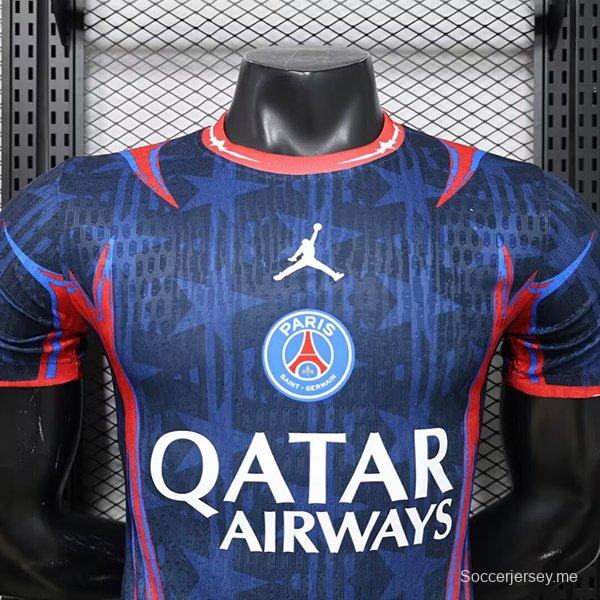 قميص اللاعب الإصدار 26/27 باريس سان جيرمان × جوردان الخاص باللون الأزرق الداكن/الأحمر
