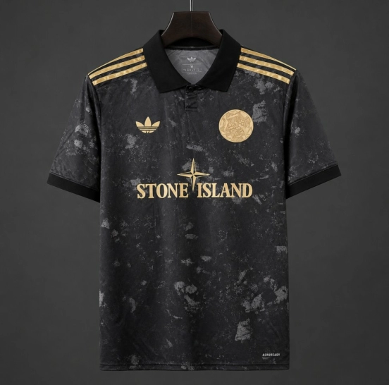 26/27  قميص أسود من Ajax x Stone Island Concept